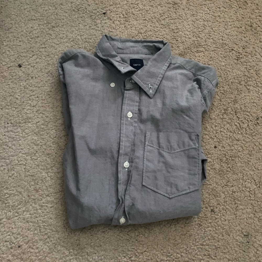 Grey button-down dress shirt